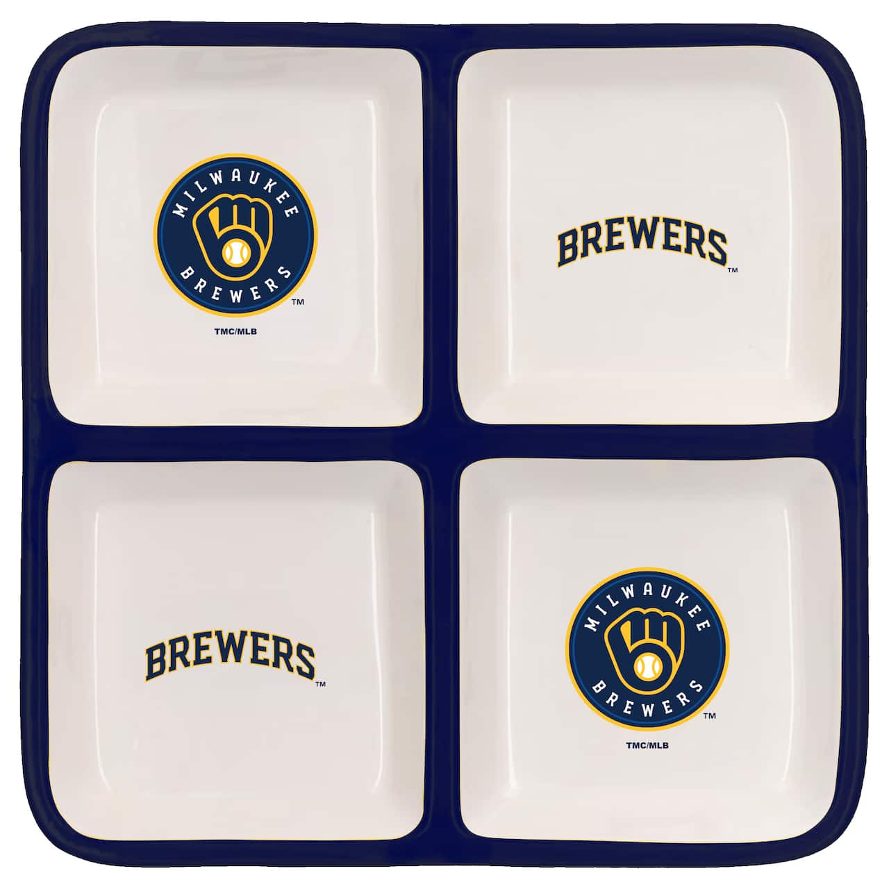 The Memory Company MLB 4 Section Square Ceramic Tray